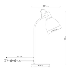 Lampa stołowa Erena, głowica wychylana, czerwona - Lampy stojące - miniaturka - grafika 2