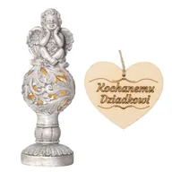 Lampiony i znicze - ZNICZ dla DZIADKA ANIOŁ STRÓŻ SOLARNY do ogrodu lub na grób - miniaturka - grafika 1