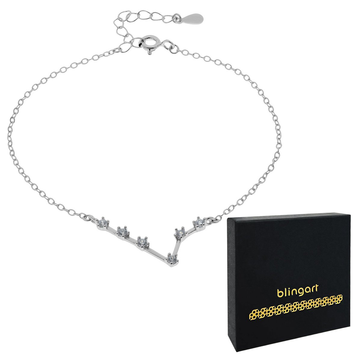 Bransoletka srebrna damska znak zodiaku RYBY