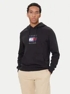 Bluzy męskie - Tommy Hilfiger Bluza Linear Flag MW0MW41332 Czarny Regular Fit - miniaturka - grafika 1
