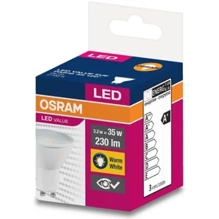 LEDVANCE Żarówka LED  LVPAR16 3,2W/827 230V GU10 EUE OSRAM 230lm 4058075198944 - Żarówki LED - miniaturka - grafika 1