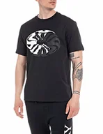 Koszulki męskie - Replay T-shirt męski, Black 098, M - miniaturka - grafika 1
