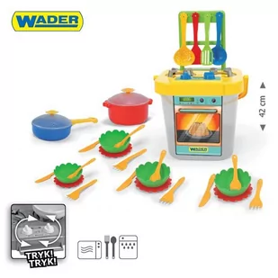Wader Party World - Kuchnia z akcesoriami 31el. w siatce - Zabawki AGD - miniaturka - grafika 1