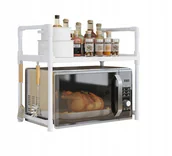 Szafki kuchenne - PÓŁKA KUCHENNA pod mikrofalówkę SZAFKA ORGANIZER BIAŁA 2poziomy 48cm REGAŁ - miniaturka - grafika 1