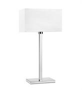 Lampy stojące - Markslojd Savoy XL 107737 Lampa stołowa lampka 1x60W E27 chrom/biały - miniaturka - grafika 1