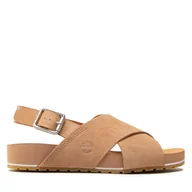 Sandały damskie - Sandały Timberland MalibuWaves Basic X Strap TB0A41MQCW81 Brązowy - miniaturka - grafika 1
