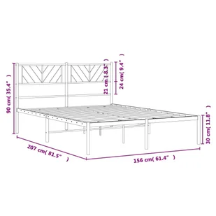 Metalowa rama łóżka z wezgłowiem, biała, 150x200 cm Lumarko! - Łóżka - miniaturka - grafika 10