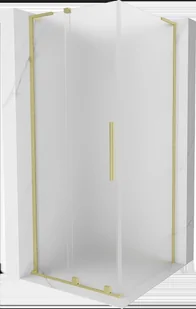 Mexen Velar L kabina prysznicowa rozsuwana 100x100 cm, szron, złota szczotkowana - 871-100-100-33-55 - Kabiny prysznicowe - miniaturka - grafika 1