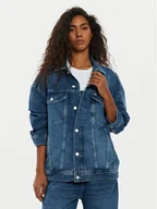 Kurtki damskie - Tommy Jeans Kurtka jeansowa Daisy DW0DW19745 Granatowy Oversize - miniaturka - grafika 1