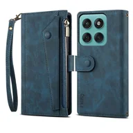 Portfele - Seria ESEBLE Star Do Motorola Edge 60 Fusion 5G Etui Portfel na zamek błyskawiczny Skórzany pokrowiec na telefon - niebieski Wielobarwny Blue - miniaturka - grafika 1