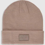 Czapki damskie - Czapka Dziecięca 4F Zimowa Beanie Bawełna Beżowa 4FJWAW25ACAPU653 Beżowy One size - miniaturka - grafika 1