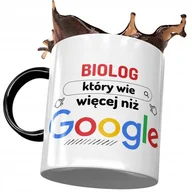Kubki - Kubek Czarny Dla Biologa Wie Więcej niż Google z Nadrukiem ze Zdjęciem + Opakowanie na prezent (wzór 02) - miniaturka - grafika 1