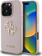 Etui i futerały do telefonów - Guess Etui Grained Big 4G Small Classic Logo do iPhone 16 Pro Max, różowe - miniaturka - grafika 1