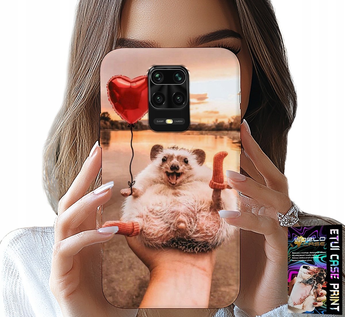 ETUI DO XIAOMI NOTE 9 PRO / 9S - Z NADRUKIEM SŁODKI JEŻYK PIGMEJSKI, CASE