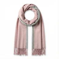 Apaszki i szaliki damskie - SZAL SZALIK kaszmir 100% kaszmirowy pudrowy Różowy - miniaturka - grafika 1