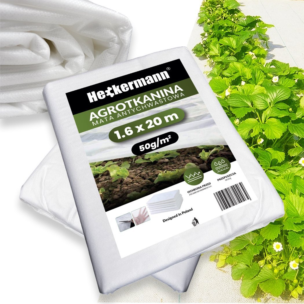 Heckermann Agrotkanina 1,6x20m 50g/m2 Biała Agrowłóknina okrywowa