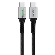 Kable USB - LogiLink USB-C 480 Mb/s, 100W 1.5m w oplocie czarny - miniaturka - grafika 1