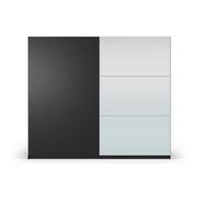 Szafy - Czarna szafa z lustrem i drzwiami przesuwnymi 250x215 cm Lisburn – Cosmopolitan Design - miniaturka - grafika 1