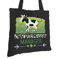 Torby i wózki na zakupy - Torba Bawełniana dla Managera Czarna Na Prezent Ekologiczna Trwały Nadruk - miniaturka - grafika 1