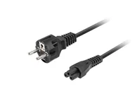 Kable - Lanberg kabel zasilający CEE 7/7 - C5 1.8m VDE prosty czarny koniczynka - miniaturka - grafika 1