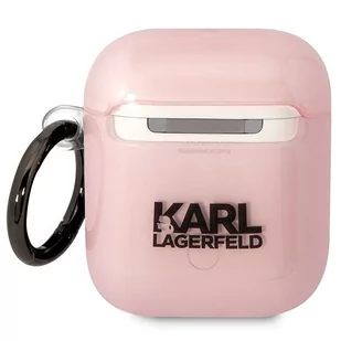 Karl Lagerfeld KLA2HNCHTCP Airpods 1/2 cover różowy/pink Ikonik Choupette - Akcesoria do słuchawek - miniaturka - grafika 2