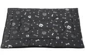 Legowiska dla psów - Legowisko mata dla psa Welsti ciemna szara srebrne kości i łapki M 70x50 antypoślizgowa - miniaturka - grafika 1