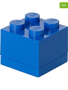 Lego Pojemniki (3 szt.) "Mini 4"w kolorze niebieskim - 4,6 x 4,3 x 4,6 cm - Pojemniki na zabawki - miniaturka - grafika 2