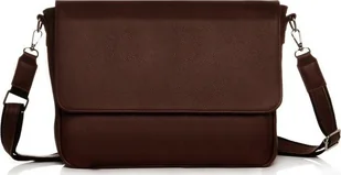 BRĄZOWA SKÓRZANA MĘSKA TORBA NA RAMIĘ SOLOME PRATO BRĄZOWA - Teczki i aktówki - miniaturka - grafika 1