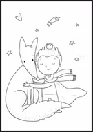 Kolorowanki, wyklejanki - Kolorowanka w formie plakatu dla dzieci i nie tylko z piękną grafiką,, Mały Książę i lis, format 40x50 cm - miniaturka - grafika 1