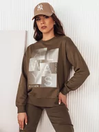 Bluzy damskie - Bluza damska FEMMES brązowa Dstreet BY1282-S - miniaturka - grafika 1