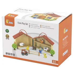 Viga Toys Dwupiętrowa Farma Drewniana Viga Toys Zagroda Zwierzęta Figurki 13 Elementów 51618 - Figurki dla dzieci - miniaturka - grafika 7