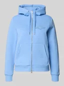 Bluzy damskie - Bluza rozpinana z dwustronnym zamkiem błyskawicznym i wyhaftowanym logo - miniaturka - grafika 1