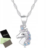 Biżuteria dla dzieci - NASZYJNIK SREBRNY NA DZIEŃ DZIECKA JEDNOROŻEC - miniaturka - grafika 1