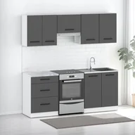 Meble kuchenne - Kuchnia Nowoczesna Modułowa Pojemna Z Blatem Mała 2m Loft Biała Szara - miniaturka - grafika 1