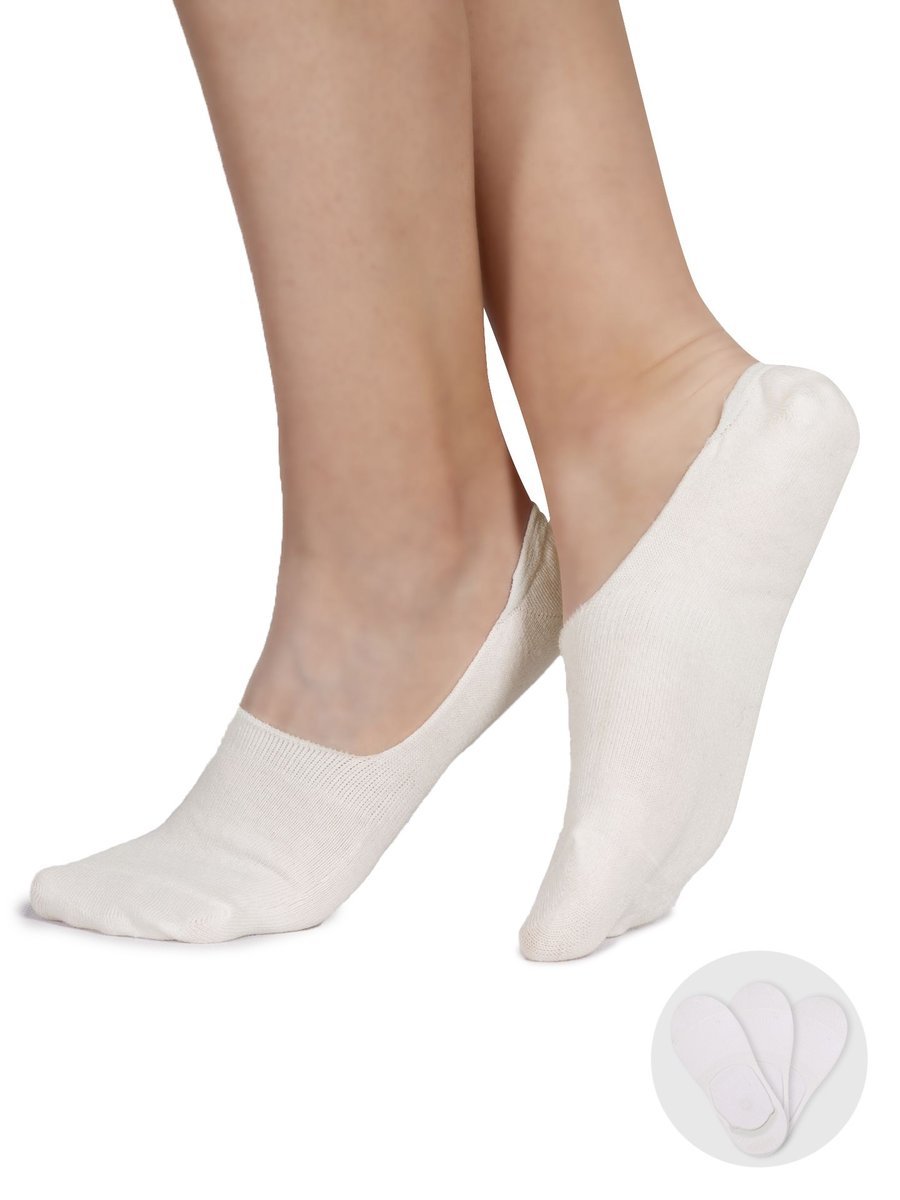 Skarpety stopki dziewczęce skarpetki gładkie ecru 3pak 31-34 yoclub