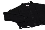 Swetry damskie - myMo Damski jednorzędowy kardigan z dzianiny czarny XS/S - miniaturka - grafika 1