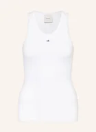 Koszulki i topy damskie - Calvin Klein Top weiss - miniaturka - grafika 1