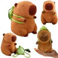 Maskotki i pluszaki - MASKOTKA PRZYTULANKA PLUSZOWA KAPIBARA Z PLECAKIEM 30cm DZIEŃ DZIECKA - miniaturka - grafika 1