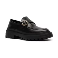 Półbuty damskie - Love Moschino Skórzane loafersy - miniaturka - grafika 1