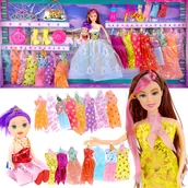 Lalki dla dziewczynek - Zestaw: ubranka dla lalek, sukienki, akcesoria - miniaturka - grafika 1