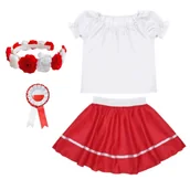 Dresy i komplety dla dziewczynek - ZESTAW NARODOWY BIAŁO-CZERWONY 134-140 4el - miniaturka - grafika 1