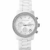 Akcesoria do zegarków - Białe ceramiczne ogniwo do zegarka Michael Kors MK5161 - miniaturka - grafika 1