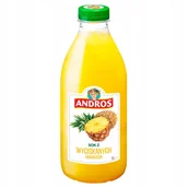 Soki i napoje niegazowane - Andros Sok z wyciskanych ananasów 1 l - miniaturka - grafika 1