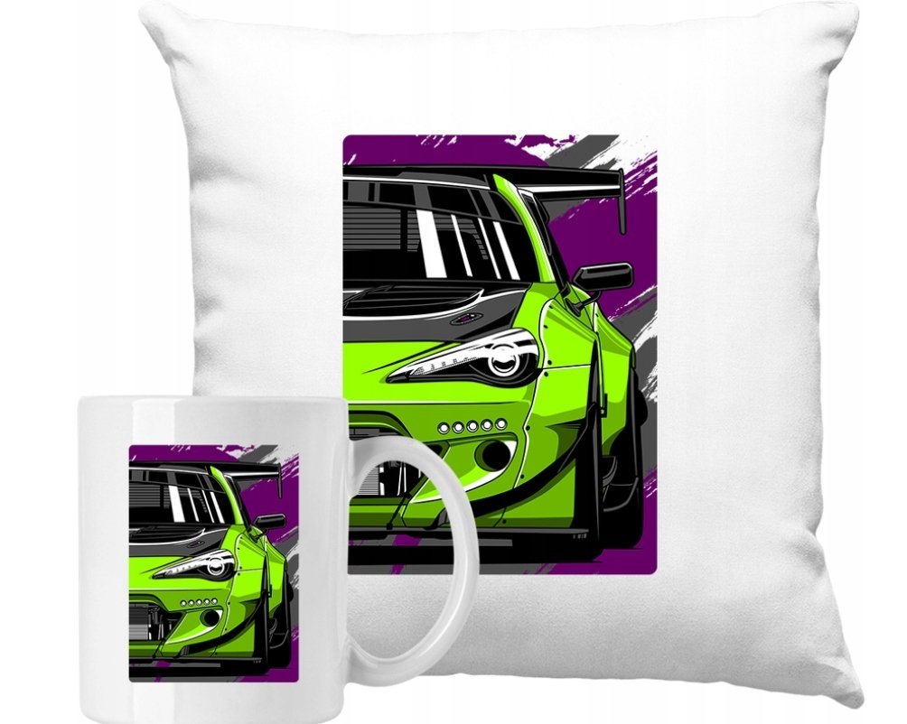 ZESTAW PODUSZKA + KUBEK Szybkie Auta Motoryzacja JDM Pomysł Na Prezent #19