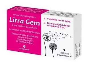 Glenmark Lirra Gem 5mg - Leki na alergię - miniaturka - grafika 1