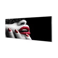 Dekoracje domu - Panel szklany + klej Kobieta usta paznokcie 125x50 cm - miniaturka - grafika 1