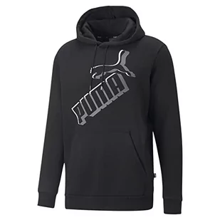 PUMA Męska bluza z kapturem ESS+ Big Logo FL, czarny, M - Bluzy męskie - miniaturka - grafika 1