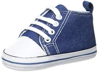 Buty dla dziewczynek - Playshoes Pantofle dziecięce uniseks, niebieski - niebieski dżinsowy niebieski 3-20 EU - miniaturka - grafika 1