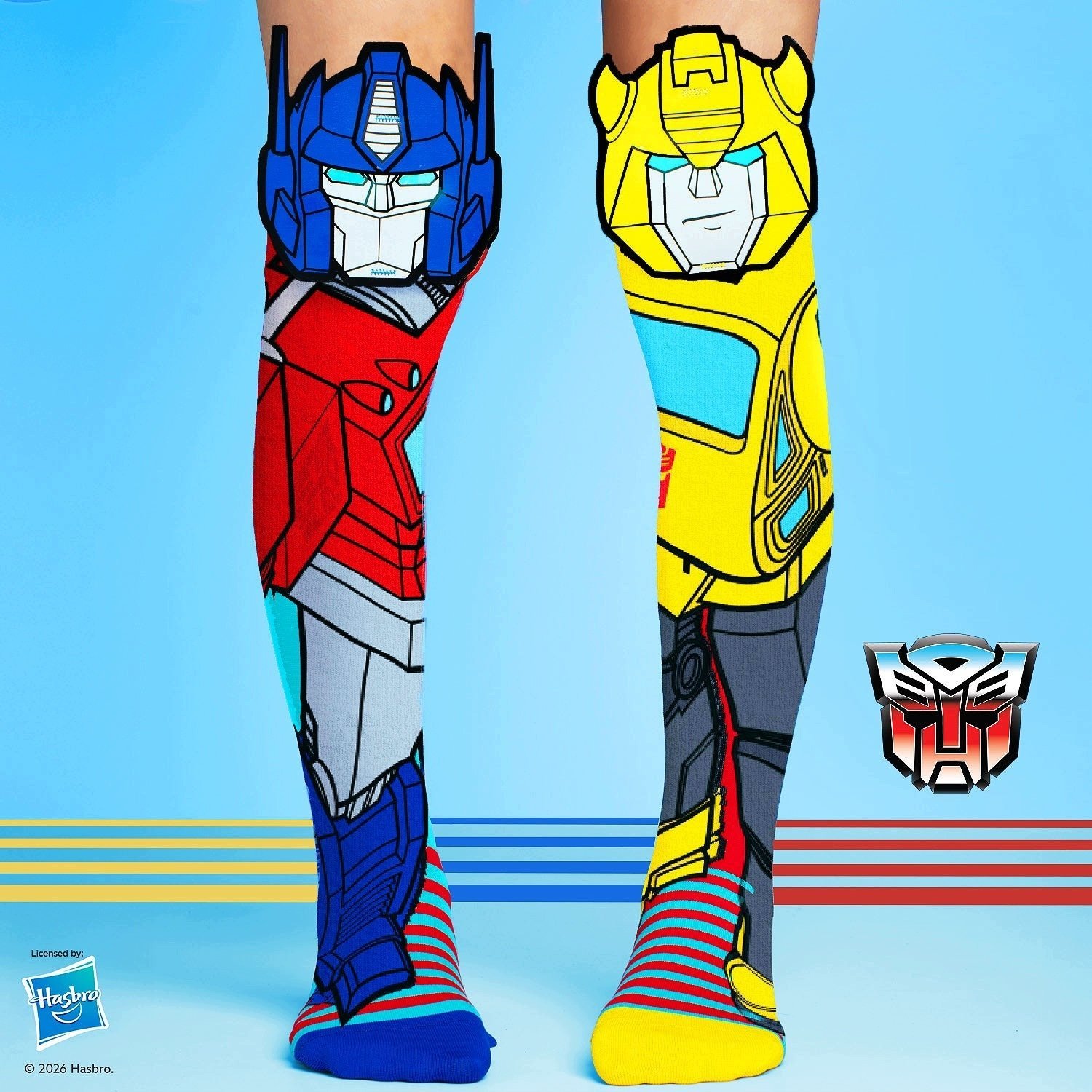 Eevi Skarpetki Dziecięce Kolanówki Skarpety Transformers Optimus Bumblebee 3d / Mm247 SB12143