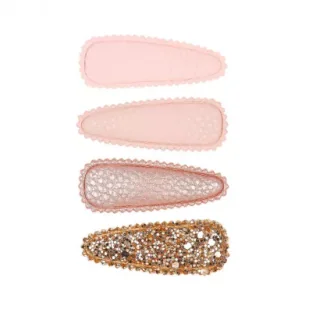 Souza! Spinki do włosów różowe z ekoskóry i brokatowa złota Aggy 4 szt. - Ozdoby do włosów Souza! Spinki do włosów różowe z ekoskóry i brokatowa złota Aggy 4 szt. - Ozdoby do włosów - miniaturka - grafika 1